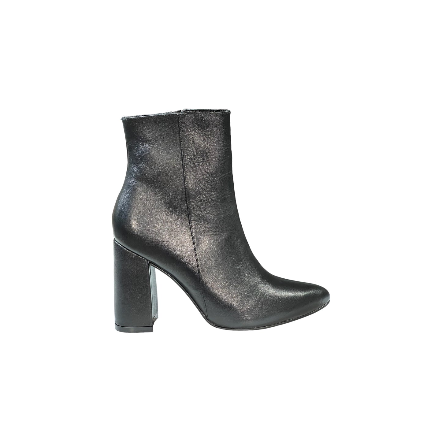 BOTINES CUERO NEGRO -TACO 9