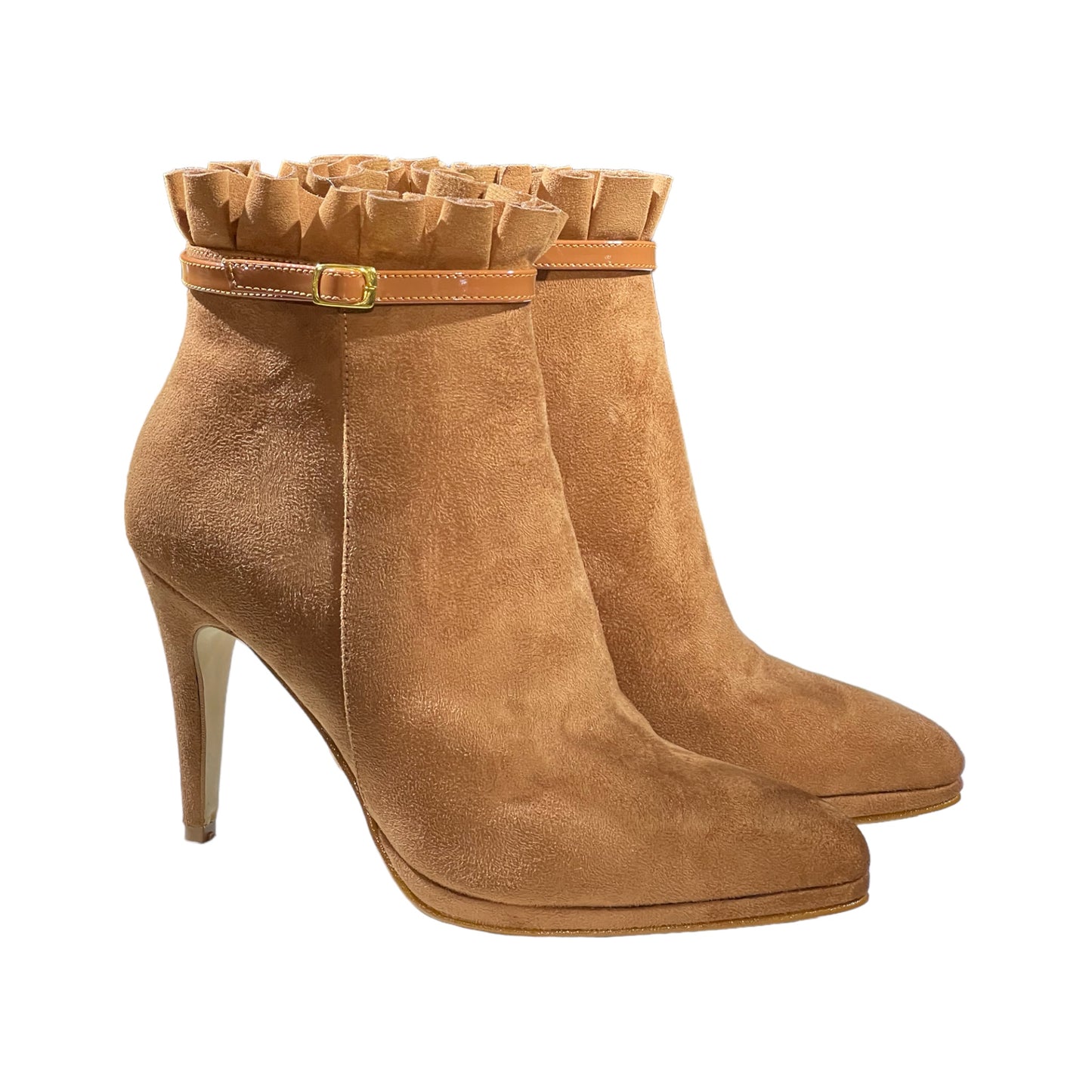 BOTIN STILETTO SUEDER CAMEL - TACO 9