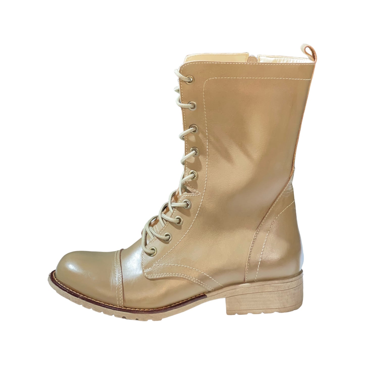 BOTA DE CUERO PAPA CON PASADORES - TACO 3