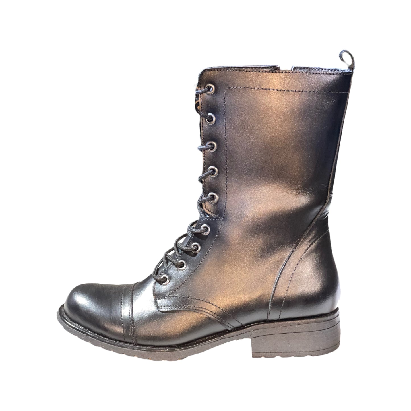 BOTAS CUERO NEGRO CON PASADORES - TACO 3