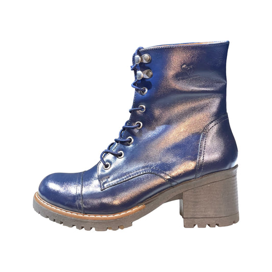 BOTA CUERO AZULINO CON PASADORES - TACO 5