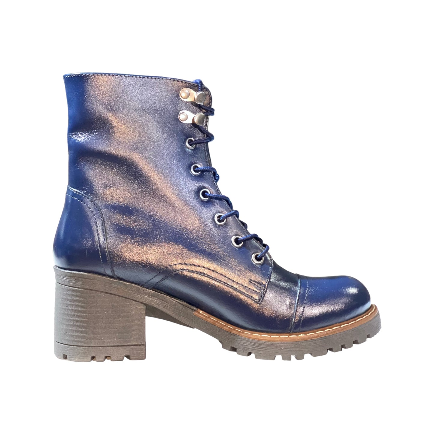 BOTA CUERO AZULINO CON PASADORES - TACO 5