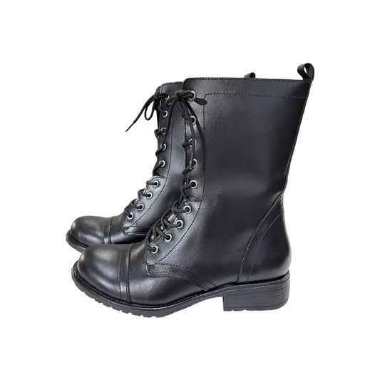 BOTAS CUERO NEGRO CON PASADORES - TACO 3