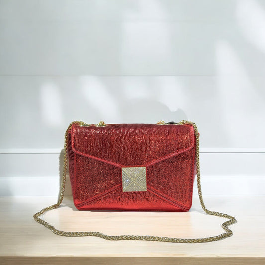 CARTERA STRASS ROJA
